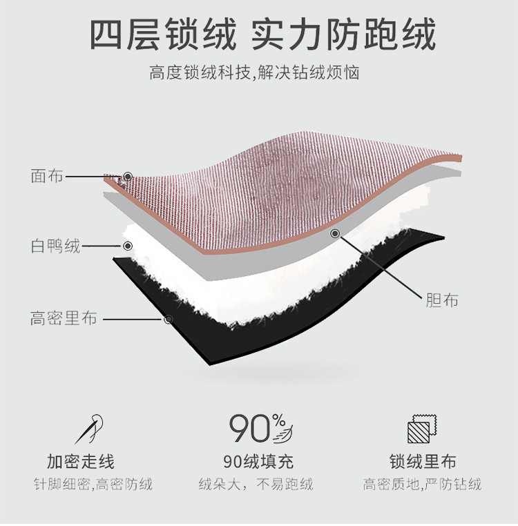 直筒90绒轻薄女士内胆圆领短款休闲外套