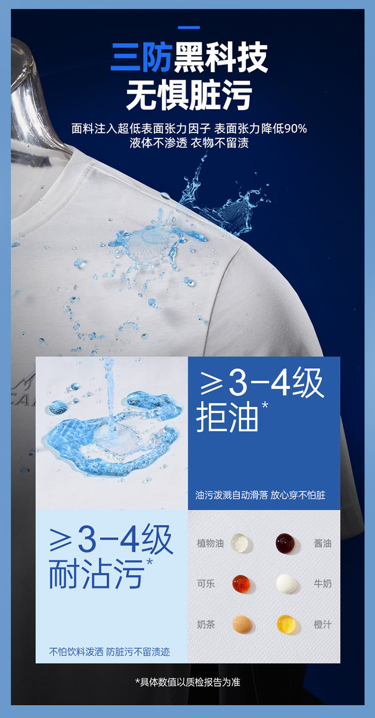 【防油防污面料】23夏新款百搭户外印花纯棉透气男士短袖T恤男