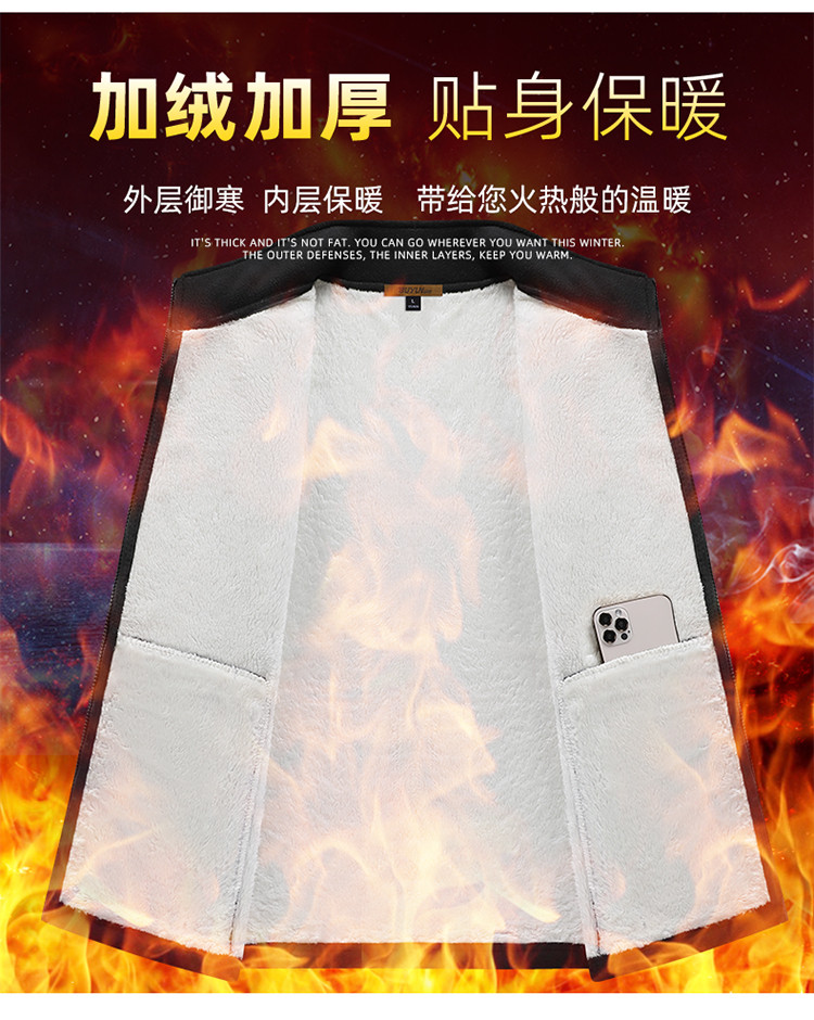 【仿羊羔绒】秋冬加绒加厚男式夹克立领时尚休闲摇粒绒外套男上衣