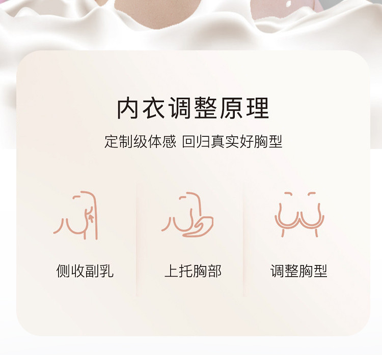 【天然乳胶】内衣女收副乳防下垂小胸聚拢调整型无钢圈内衣文胸
