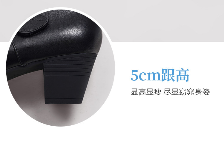 【温柔玛丽珍】牛皮革单鞋女复古法式中高跟小皮鞋