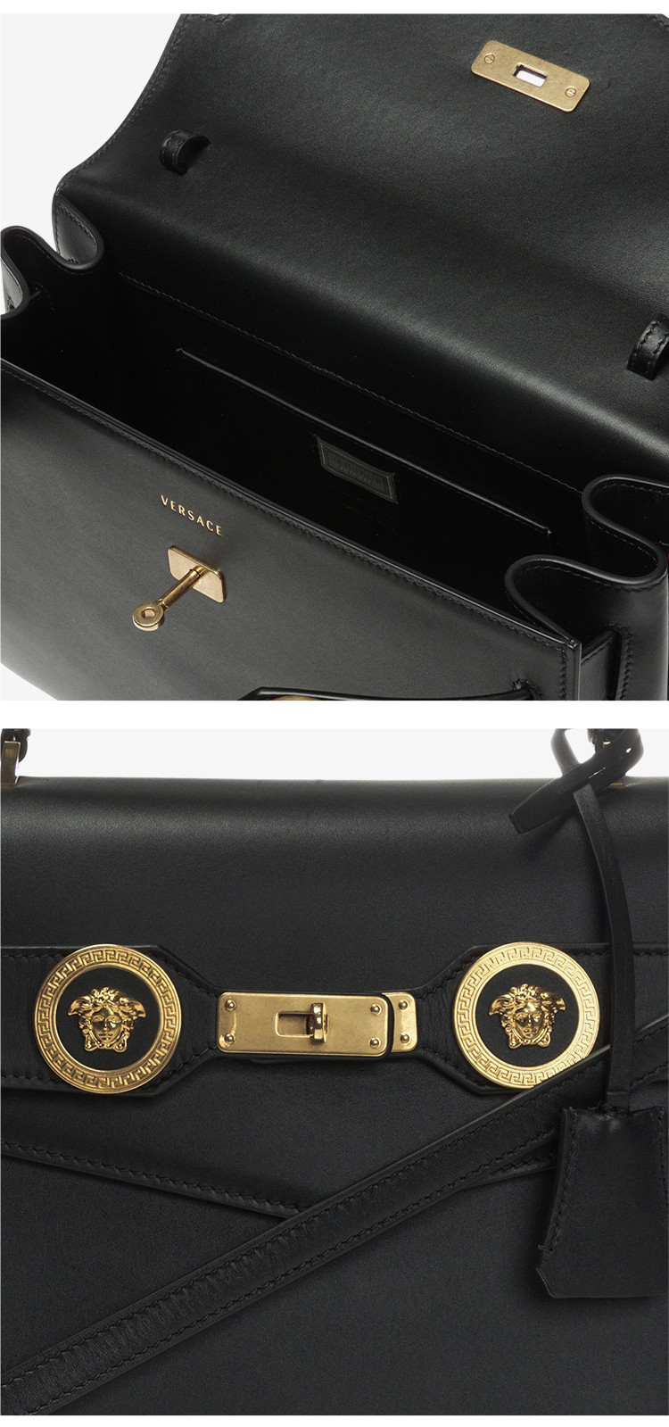 VERSACE/美杜莎金属头像标志男女款商务休闲单肩手提包