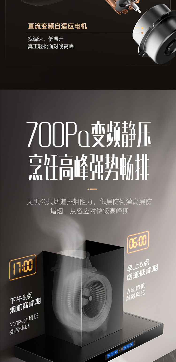 长虹吸烟机顶吸式吸油烟机家用吸力抽油烟机变频增压挥手触控FC71