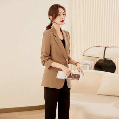 时尚西装外套女2023年春秋气质修身显瘦时尚小个子西服外套女