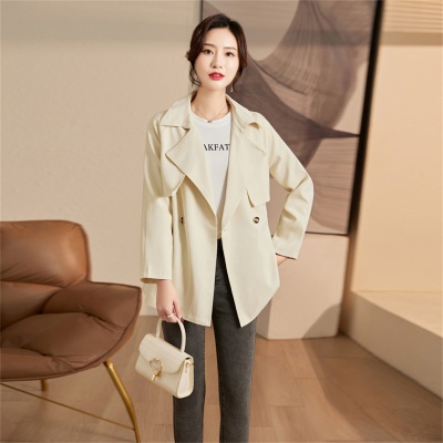 Medium and long trench coat 2023 spring and autumn new small versatile sports and leisure Korean version design trench coat women
