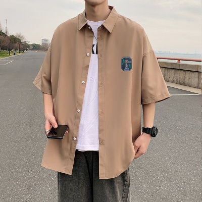夏季薄款2023新款男士衬衣日常通勤男装商务休闲百搭短袖衬衫