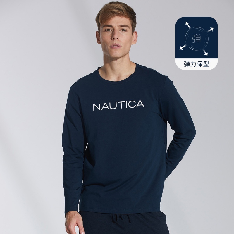 Nautica Underwear 春季男士圆领长袖家居上衣男款