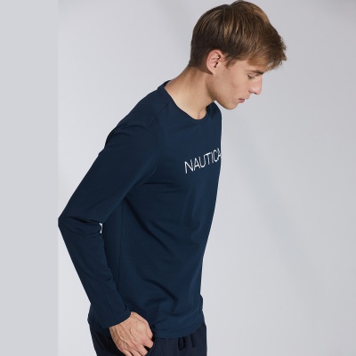 Nautica Underwear 春季男士圆领长袖家居上衣男款