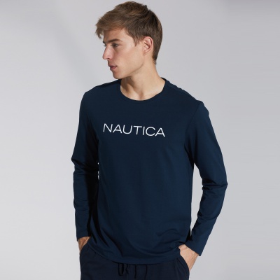 Nautica Underwear 春季男士圆领长袖家居上衣男款
