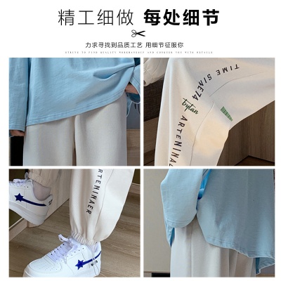 【简约前线】男士休闲裤潮流百搭款抽绳设计时尚束脚男装长裤