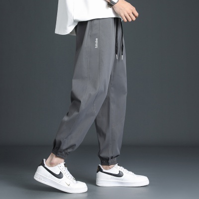 【个性简约】2023春季男卫裤日常抽绳束脚休闲裤男