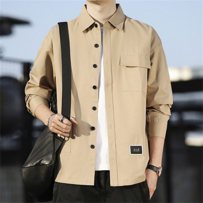 运动外套户外休闲时尚百搭男士春夏翻领排扣开衫轻盈透气宽松长袖