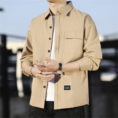 运动外套户外休闲时尚百搭男士春夏翻领排扣开衫轻盈透气宽松长袖