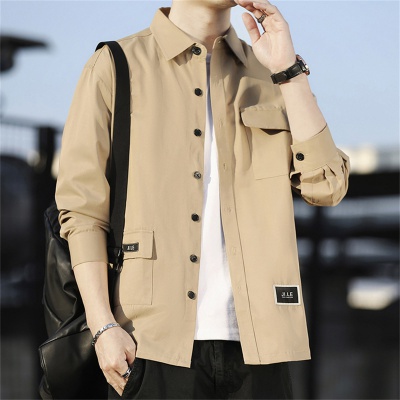 运动外套户外休闲时尚百搭男士春夏翻领排扣开衫轻盈透气宽松长袖