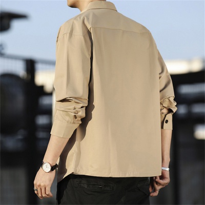 运动外套户外休闲时尚百搭男士春夏翻领排扣开衫轻盈透气宽松长袖