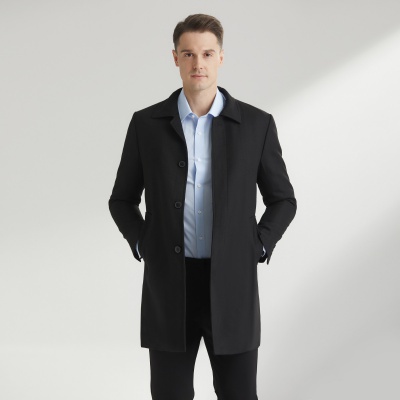 Nautica Tailored男士大衣中长款春秋双层商务正装外套