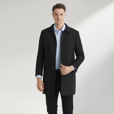 Nautica Tailored男士大衣中长款春秋双层商务正装外套