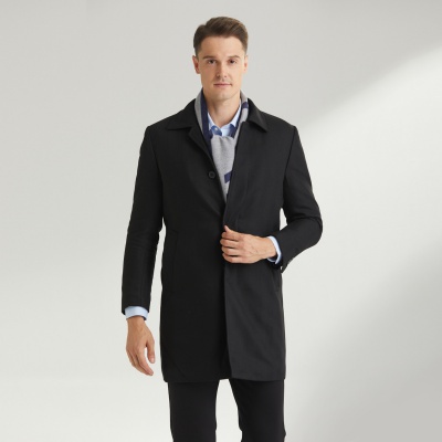 Nautica Tailored男士大衣中长款春秋双层商务正装外套