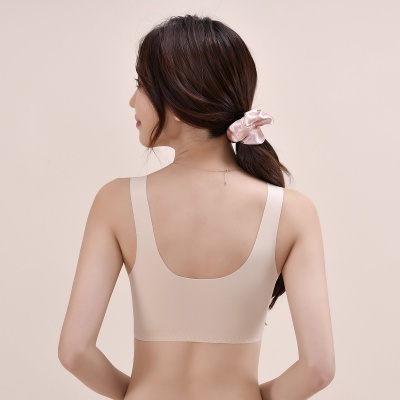 【性感聚拢前开扣】薄杯透气无钢圈无痕背心式收副乳调整型文胸