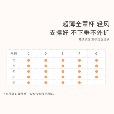 【大胸显小】轻风超薄全罩杯简约款大码大胸女文胸