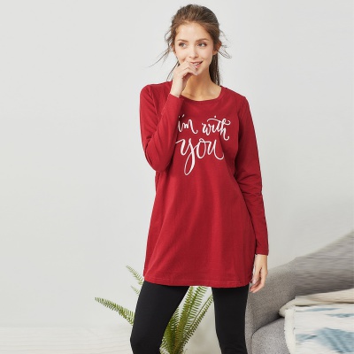 孕妇家居月子服春季简约印花可哺乳家居套装产后喂奶衣哺乳睡衣