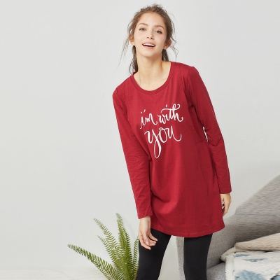 孕妇家居月子服春季简约印花可哺乳家居套装产后喂奶衣哺乳睡衣