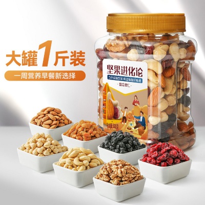 新品大罐每日坚果罐装500g孕妇零食混合小包装干果大礼包礼罐