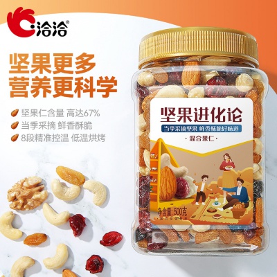 新品大罐每日坚果罐装500g孕妇零食混合小包装干果大礼包礼罐