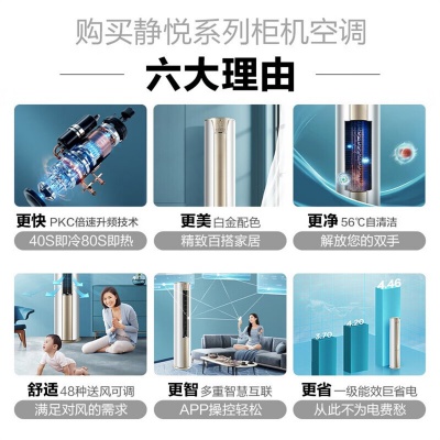 【一室一厅】立式柜机/挂机变频冷暖自清洁家用卧室客厅空调套装