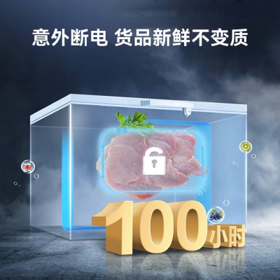 【高效减霜80%】205升冰柜冷柜家用大容量卧式商用一级能效节能