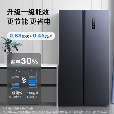 501升双开门风冷无霜一级能效双变频家用大容量冰箱低噪节能净味
