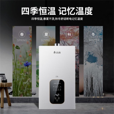 燃气热水器13升强排式多点供水 家用天然气 速热变频恒温降